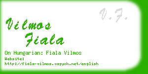 vilmos fiala business card